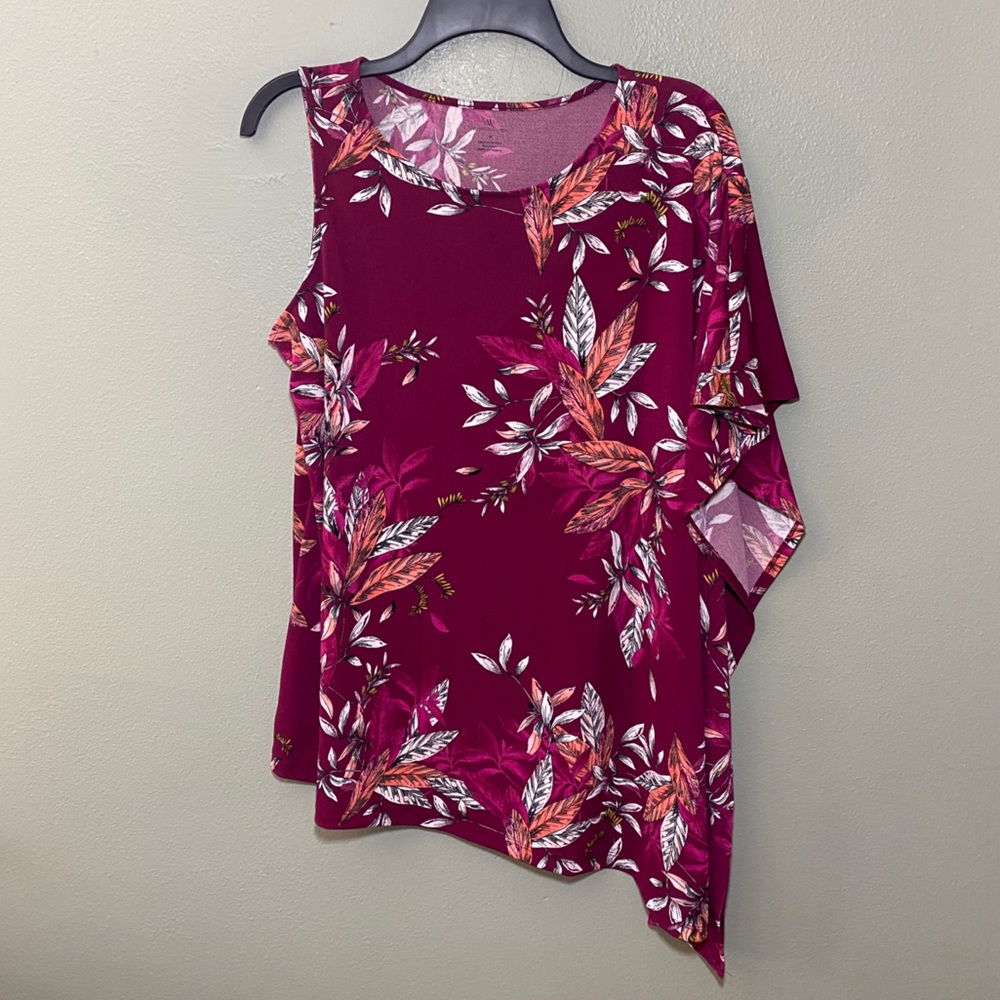 Rose Wine Asymmetrical Blouse